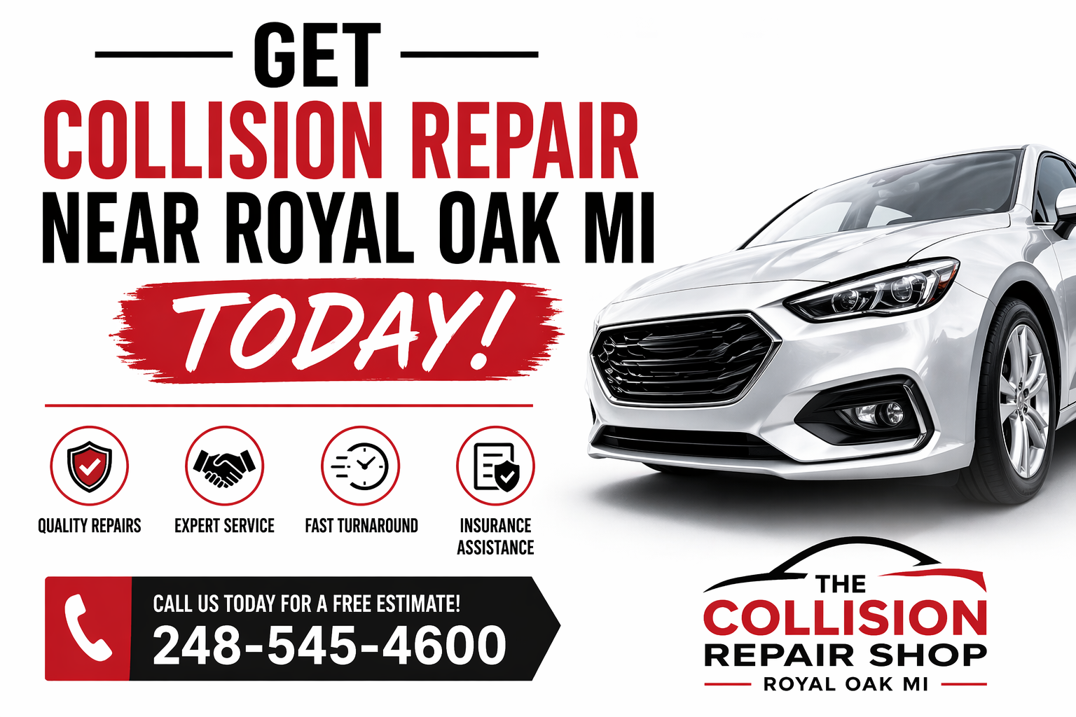 collision repair near Royal Oak MI works with all insurance