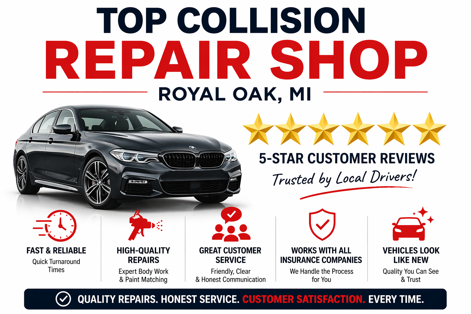 collision repair shop Royal Oak MI top rated local shop