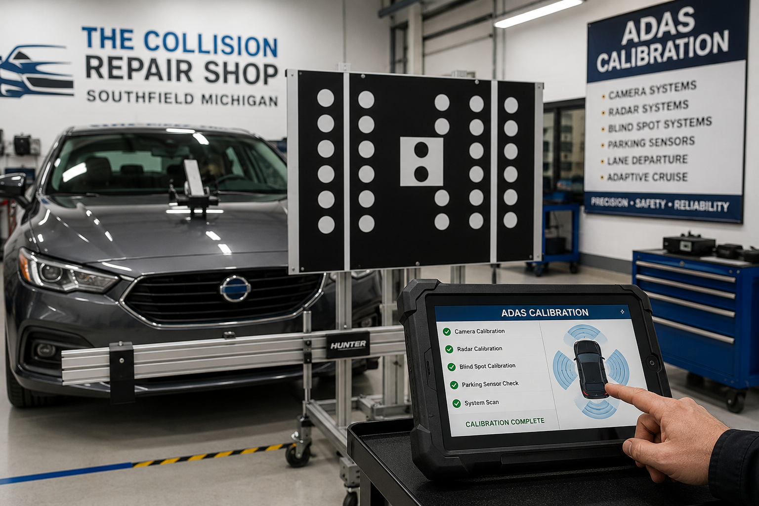 ADAS calibration after collision repair serving Southfield Michigan