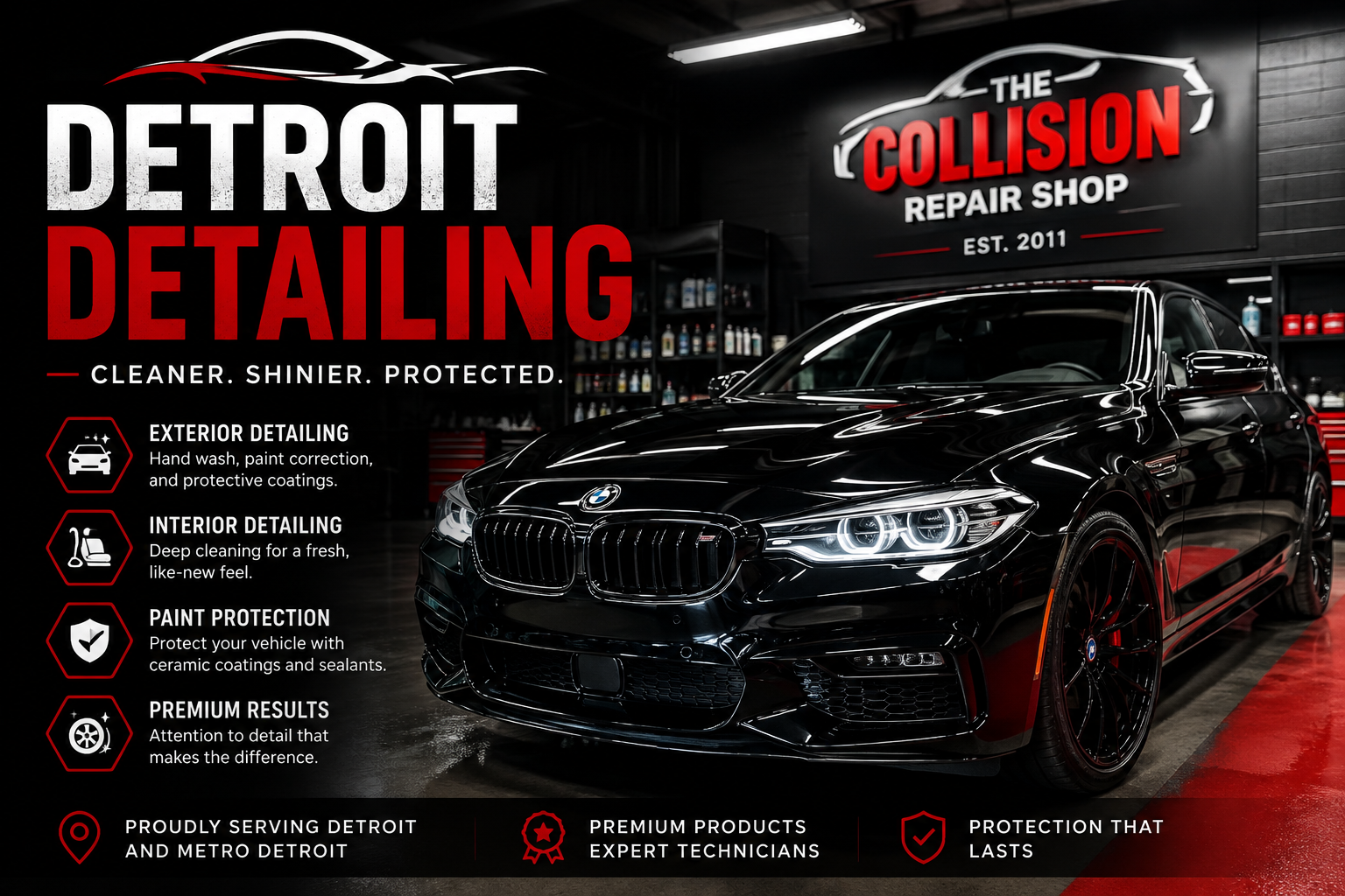 Detroit Auto Detailing | Professional Interior & Exterior Detailing Professional Detroit auto detailing featuring a technician restoring a luxury vehicle with premium interior and exterior detailing services, paint protection, and showroom-quality results.
