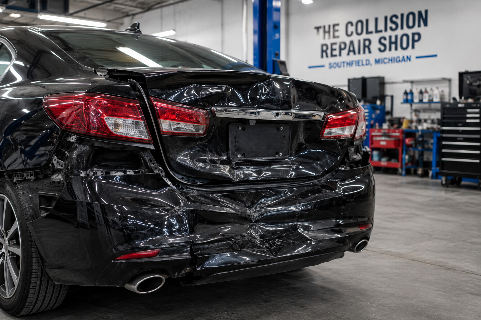 Hidden rear end collision damage Southfield Michigan