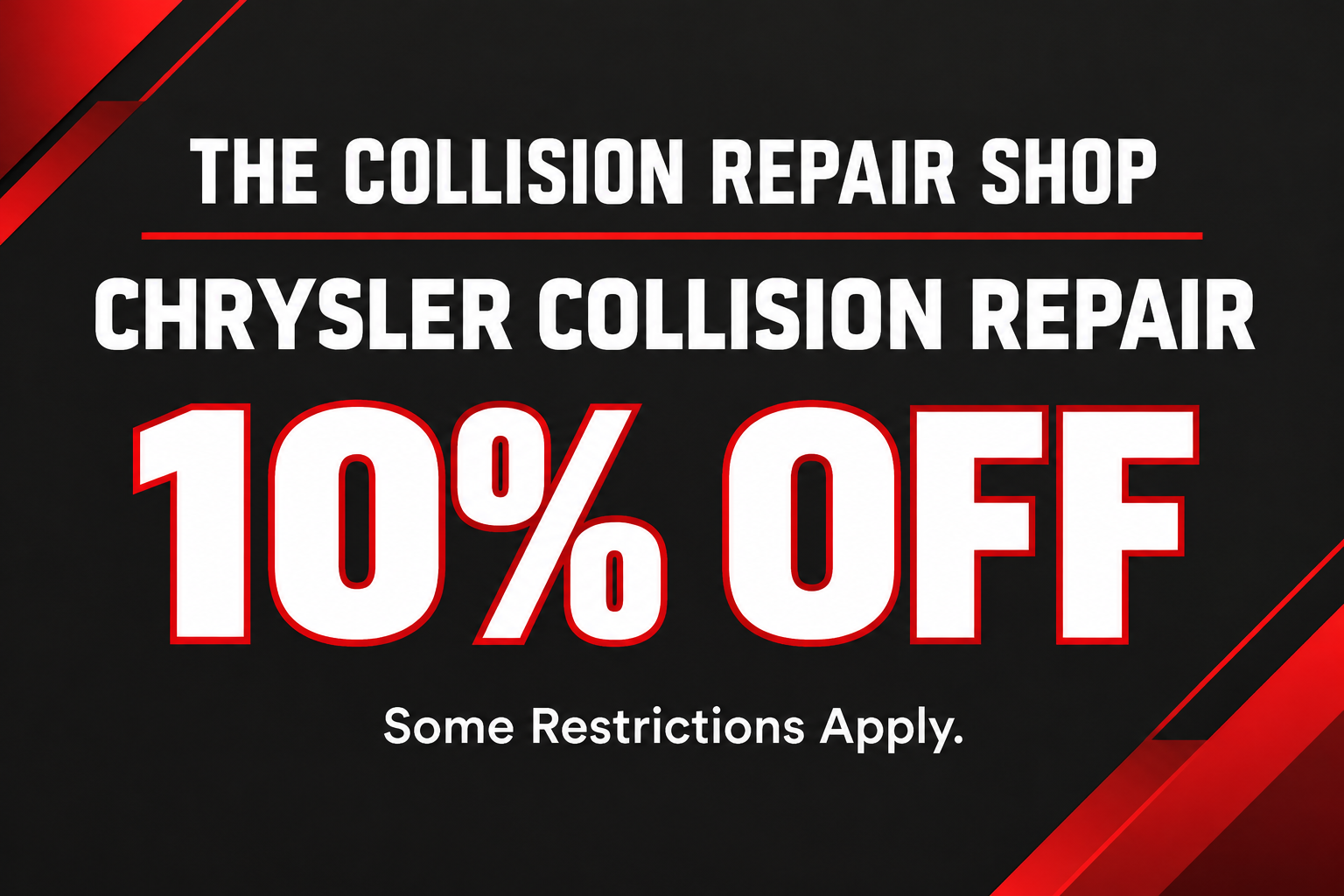 Chrysler collision repair 10 percent off coupon
