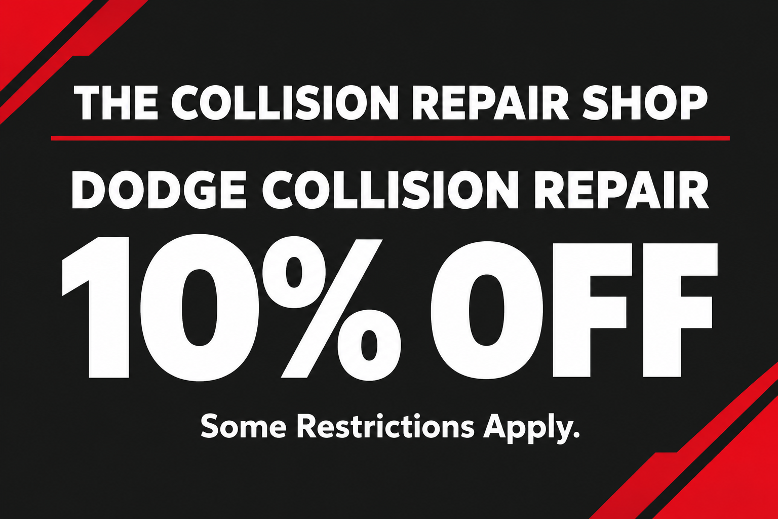 Dodge collision repair 10 percent off coupon