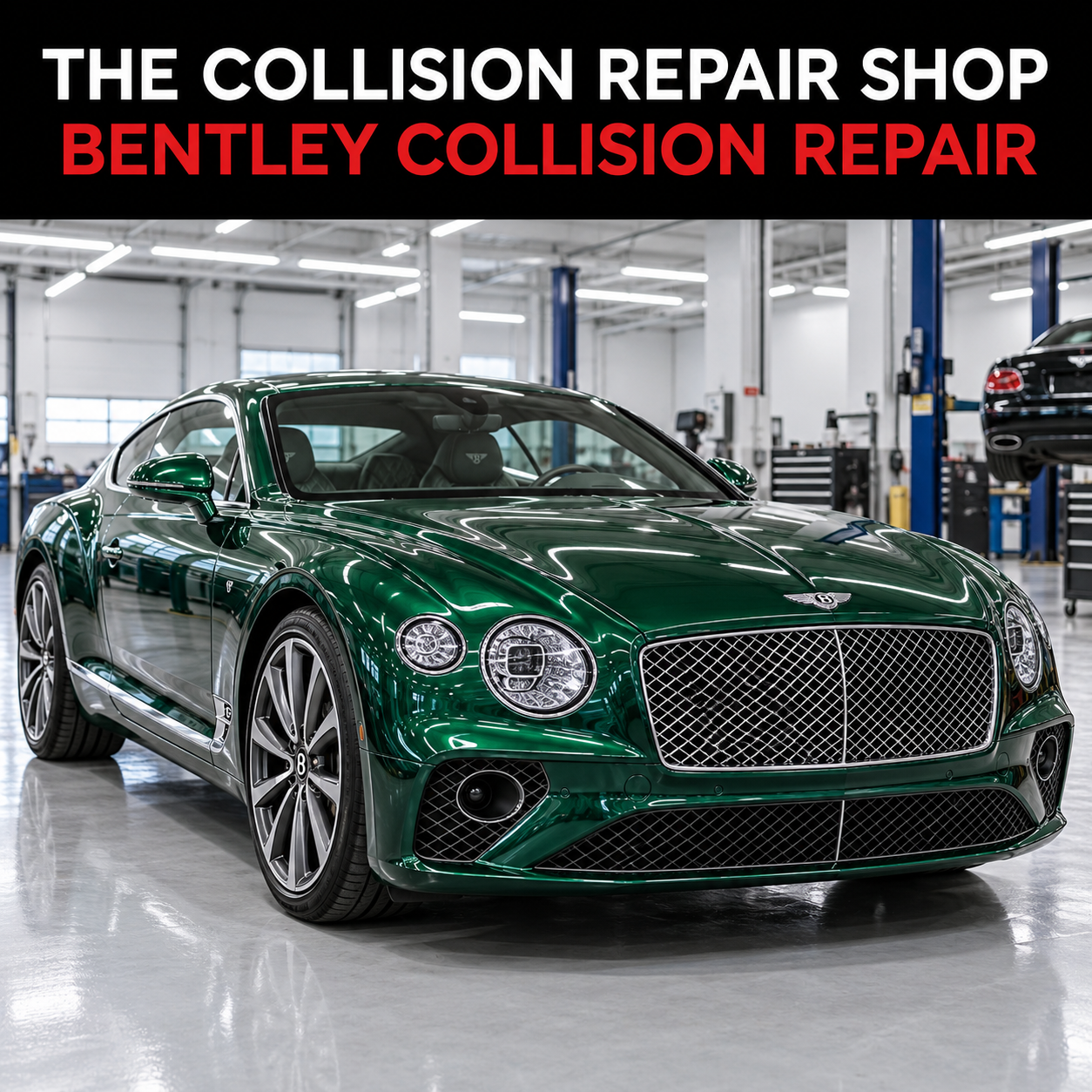 Emerald Bentley Continental GT collision repair showcase