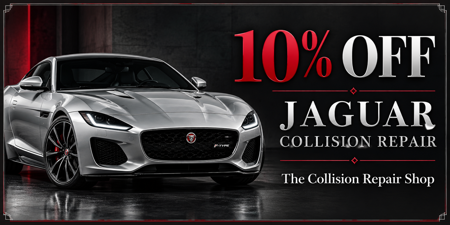 Ten percent off Jaguar collision repair coupon in Ferndale