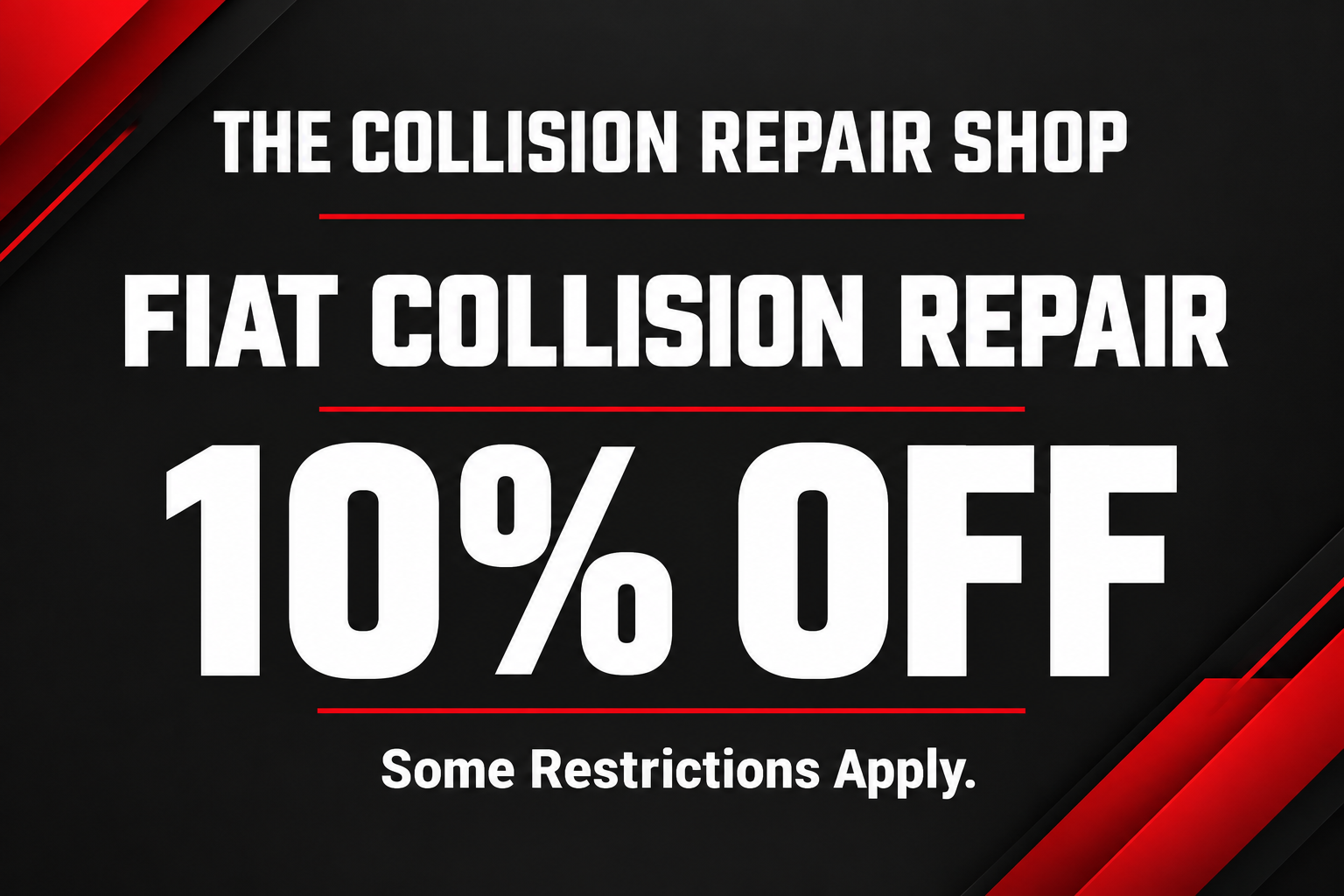 Fiat collision repair 10 percent off coupon