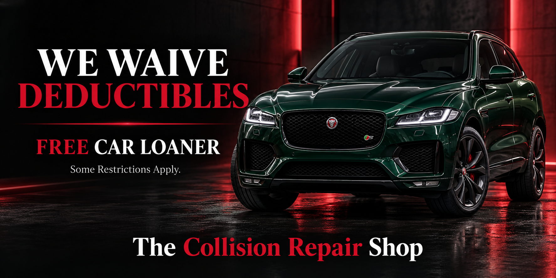 Jaguar collision repair deductible assistance and free loaner offer