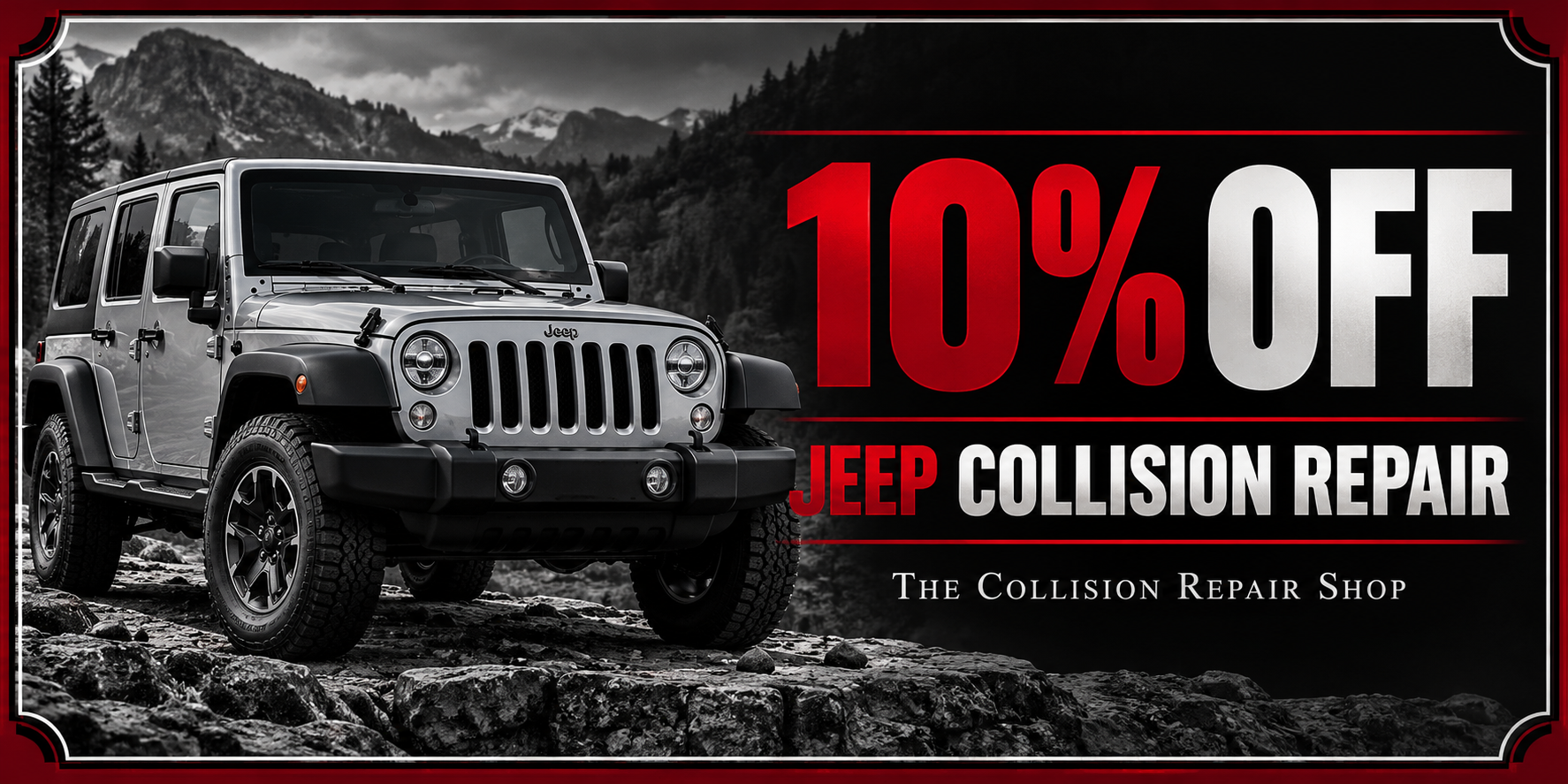 Ten percent off Jeep collision repair coupon