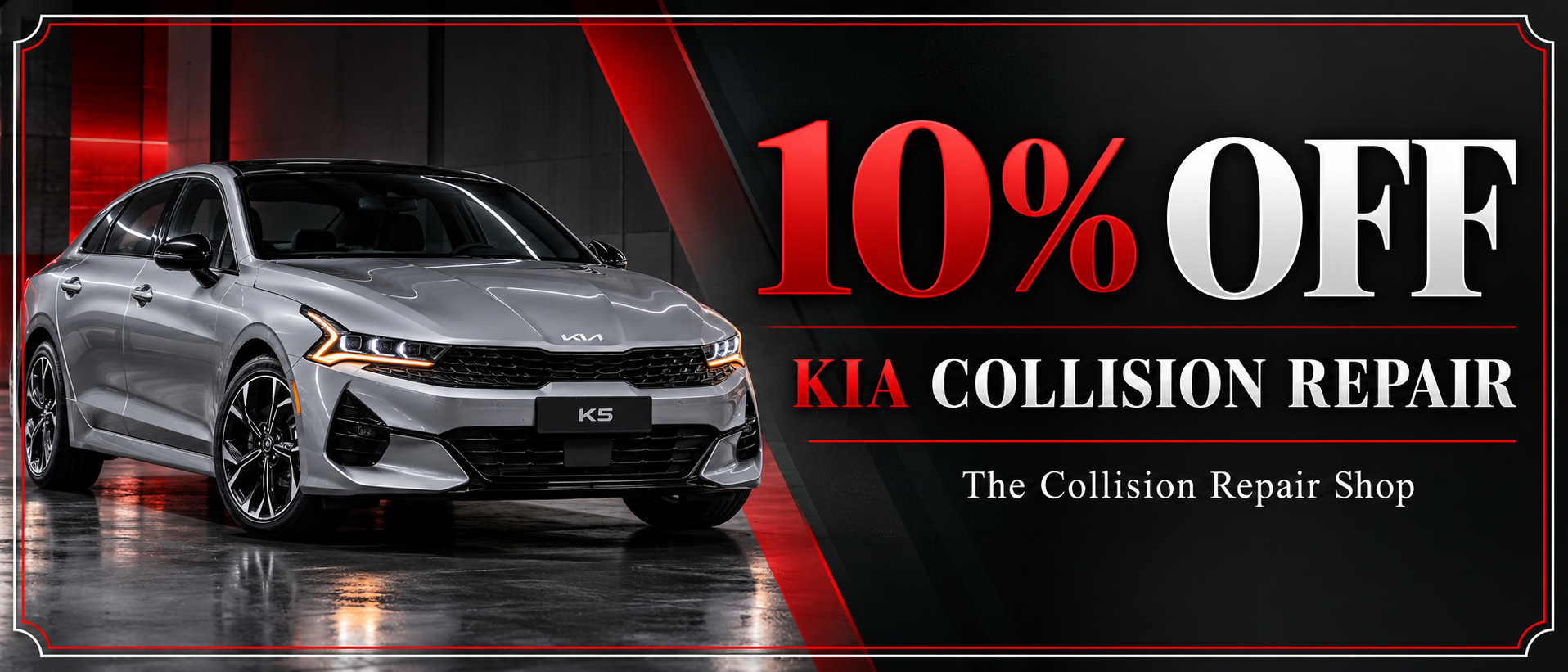 Ten percent off Kia collision repair coupon