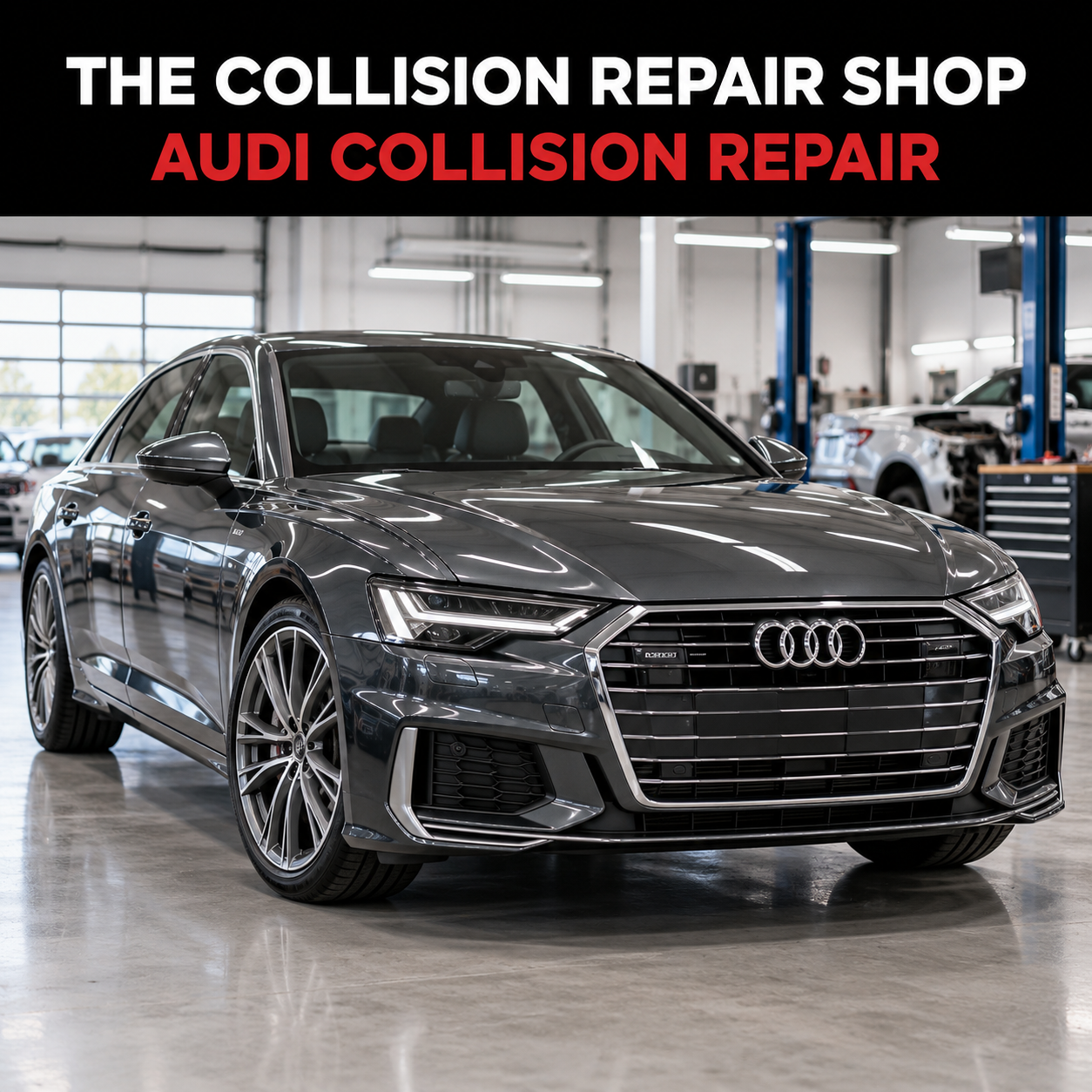 Audi A6 collision repair showcase at The Collision Repair Shop