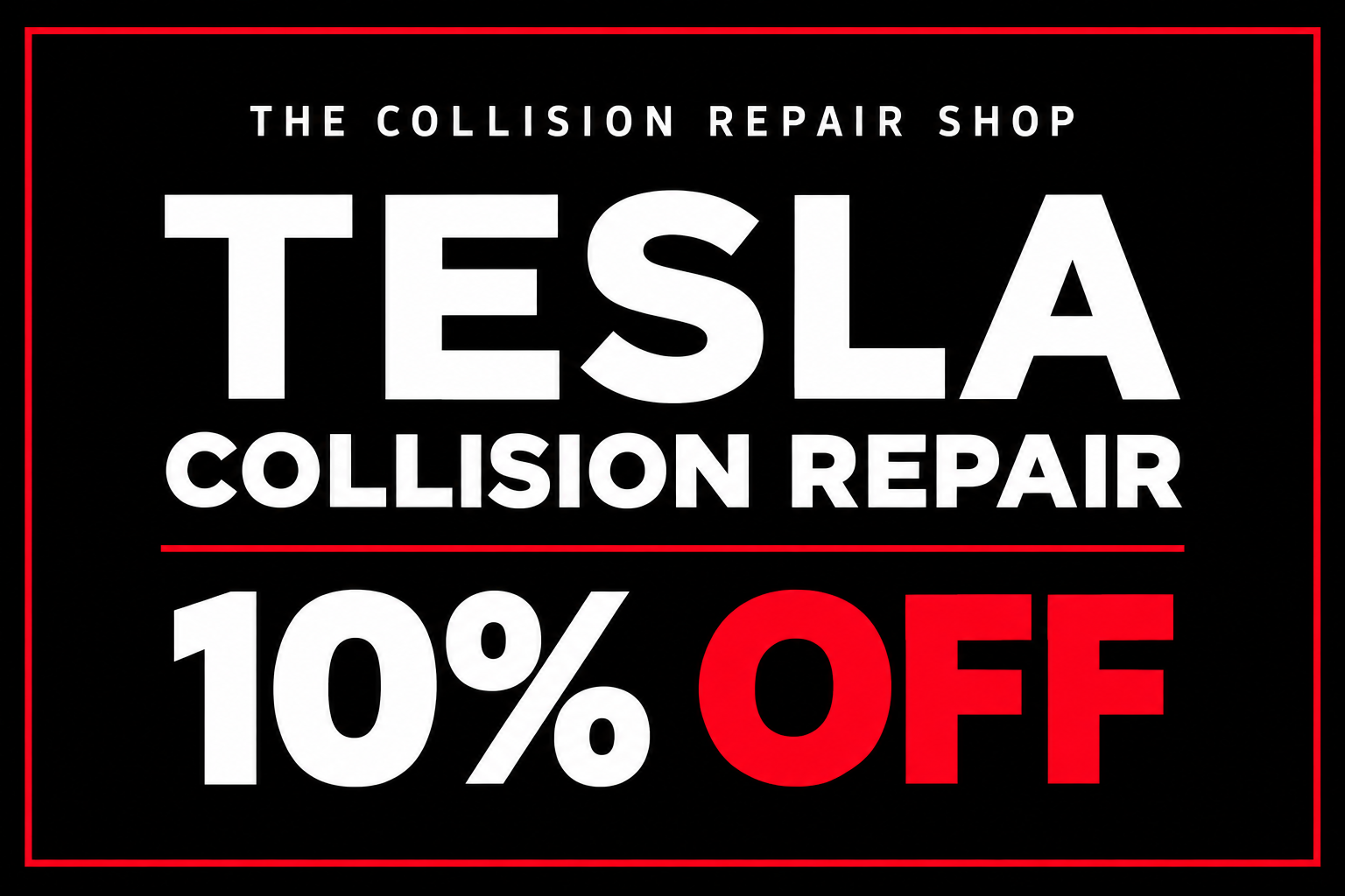 Tesla collision repair 10% off coupon