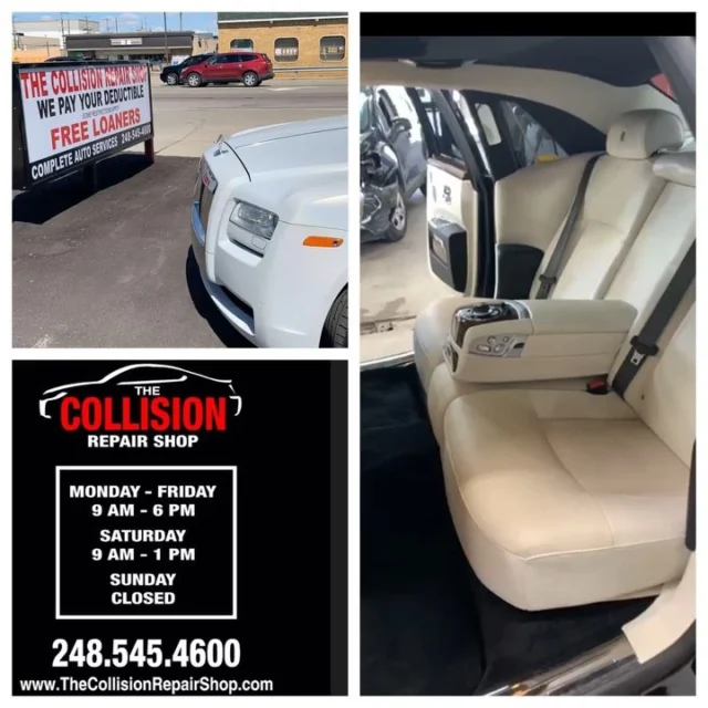 The Collision Repair Shop 
We waive deductibles
We work with all major insurance companies 
Some restrictions apply  836 E 9 Mile Rd
Ferndale, MI 48220
248-545-4600  #collisionrepair #RollsRoyceGhost #autobodyshop #WhiteGhost #collisionrepairshop #paintjob #autobodyrepair #granturismo #auto #FerndaleMichigan #Michigan #Ferndale